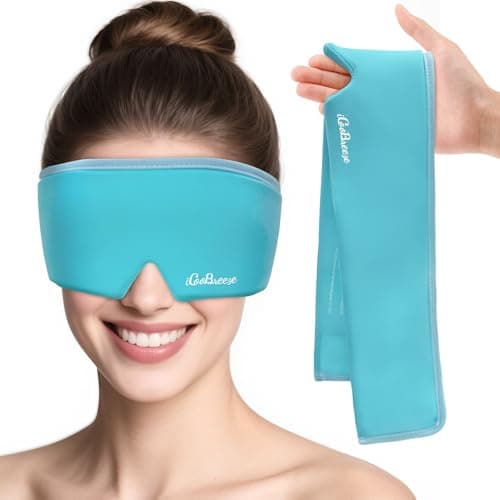 Cooling Eye Mask for Puffy Eyes, Headache and Migraine Relief Gel Eye Mask, for Headache, Puffiness, Eye Strain, Sinusitis & Post-Surgery Care – Large Soft Reusable Cold Eye Compress (Pale Blue) - Image 1