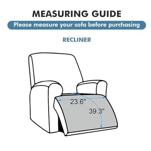 Genina 100% Waterproof Recliner Chair Covers, Anti-Slip Recliner Cover Dog Chair Cover Furniture Protector, Chair Sofa Slipcover for Pets Dogs, 1 Piece (Taupe, Recliner) - Thumbnail 2