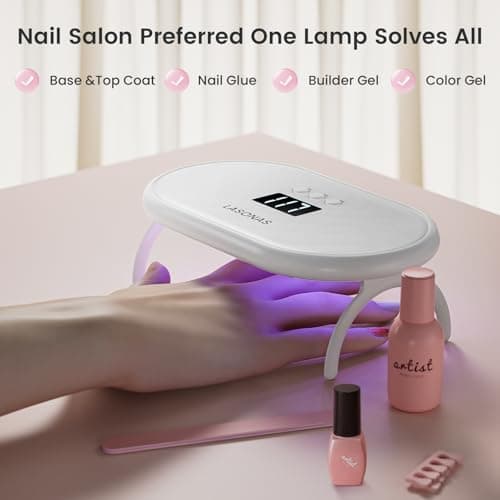 LASONAS UV LED Nail Lamp for Gel Polish 24W UV Light 3 Timer Setting Fast Drying Curing Mini Portable Cure Lamp for Gel Stickers and Strips Home Nail Care Salon - Thumbnail 2