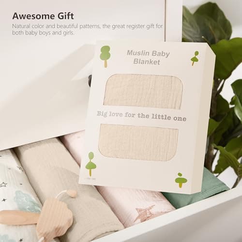Susurration Baby Blanket for Unisex Boys Girls, Soft Nursery Minky Blanket with Muslin Cotton Front and Dotted Fleece Back, Receiving Blanket for Baby Newborn Infant, 30x40inch (Cream) - Thumbnail 5