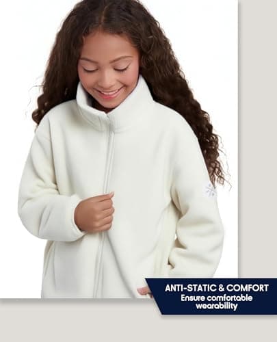 Balabala Girls Spring Coat Toddler Fleece Jacket Boys Girls Long Sleeve Full Zip Coat Comfy Casual Jacket with Pockets - Thumbnail 4