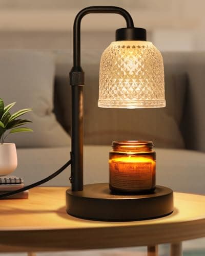 AIFEI Candle Warmer Lamp with Timer, Dimmable Adjustable Height Candle Lamp, Birthday Gifts for Women Mom Sister Friends, House Warming Gifts New Home, Candle Lamp Warmer with 2 Bulbs - CoalBlack - Image 1