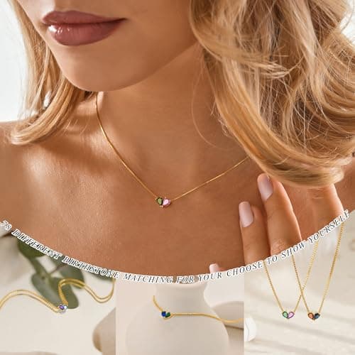 Btysun February Birthday Gifts for Women, Valentines Gifts for Her Dainty Gold Necklace with Amethyst Birthstone Necklace Trendy Stuff Stocking Stuffers for Teens - Thumbnail 4