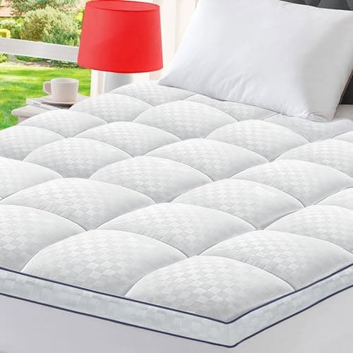 Bedluxury Queen Mattress Topper Extra Thick Pillowtop Mattress Pad Cover Cooling and Plush with 8-21 Inch Deep Pocket 3D Snow Down Alternative Fill - Image 1