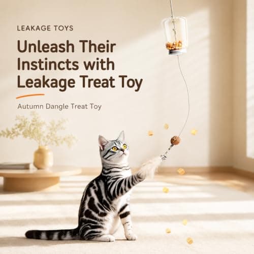NHCASURUE Cat Toys for Indoor Cats,Hanging Door-Frame Cat Treat Dispenser,Interactive Cat Toy with Feathers and Bell - Thumbnail 6