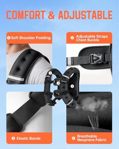 Renoj Weighted Vest for Women Men: Available in 6lb/8lb/10lb/11lb/12lb/14lb/16lb/20lb Fixed Weights for Walking, Running, Training, Exercise, Weight Loss - With Reflective Strips and Storage Pocket - Thumbnail 2