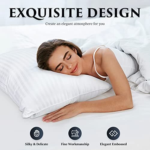 COZSINOOR Bed Pillows for Sleeping Queen Size - Hotel Quality Set of 2 - Breathable Cooling Down Alternative Microfiber Filled for Back, Stomach, Side Sleepers Skin-Friendly - Thumbnail 5