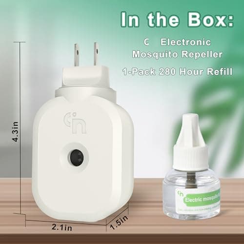 Ddrihlees Mosquito Repeller Indoor Use, Electronic Mosquito Repellent Plug in Wall Outlet, Include 1 Pack 280 Hr Refills for Home, Bedroom, Office - Thumbnail 2