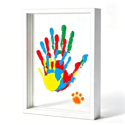 Vertical White Family Handprint Kit 3D Frame Compact Apartment Gift