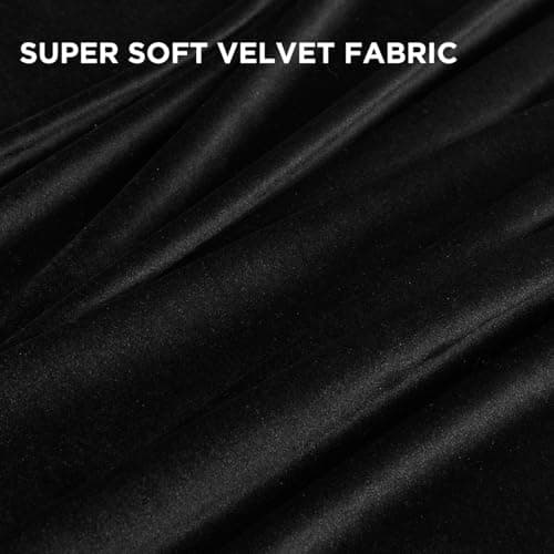 Joydeco Black Velvet Curtains 84 Inches Long, Blackout Grommet Luxury Curtain 2 Panels, Insulated Thermal Privacy Room Darkening Velvet Drapes for Bedroom Living Room (52Wx84L) - Thumbnail 5