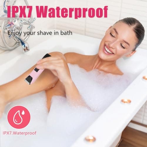 2-in-1 Bikini Trimmer for Women - Electric Razor & Pubic Hair Shaver with LED Light & Display, IPX7 Waterproof, USB-C Fast Charge, Travel Lock, Ceramic Blades for Body/Underarm/Leg, Painless Grooming - Thumbnail 6