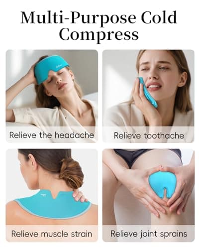 Cooling Eye Mask for Puffy Eyes, Headache and Migraine Relief Gel Eye Mask, for Headache, Puffiness, Eye Strain, Sinusitis & Post-Surgery Care – Large Soft Reusable Cold Eye Compress (Pale Blue) - Thumbnail 4