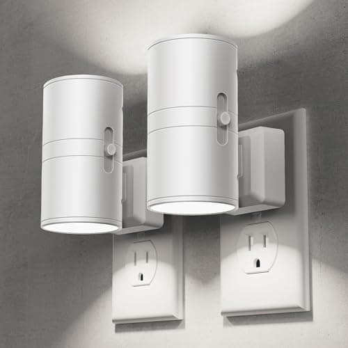 Briignite Night Lights Plug into Wall, Modern LED Night Light Plug in, Dusk to Dawn Sensor, 5000K Daylight, 0-100LM Adjustable Brightness, Dimmable NightLight for Hallway, Bedroom, Stairway, 2 Pack - Image 1