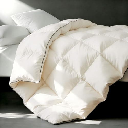 Goose Down Comforters 100% Cotton Shell Twin Size Comforter Luxury Duvet Insert, All Season White Bed Comforter Medium Warmth Goose Down Duvet,430 Thread (Twin 68x90)