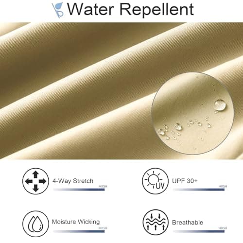 M MAELREG Dress Pants for Men Straight Fit Stretch Quick Dry Lightweight 5 Pockets Business Casual Golf Pants Men Khaki - Thumbnail 6