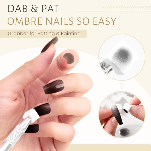 Solid Gel Nail Polish Set,Ombre Pat Painting Gel & Nail Art,6G Full-size 2 Colors Black & Glitter Dark Gold Soak Off UV Gel Polish kit Manicure Salon DIY Design at Home Gift for Woman - Thumbnail 4
