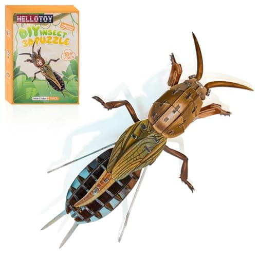 HELLOTOY 3D Acrylic Insects Puzzles DIY Bug Model Kit for Teenagers Educational Display Nature Decoration Figurine Sculpture (Mole Cricket) - Image 1