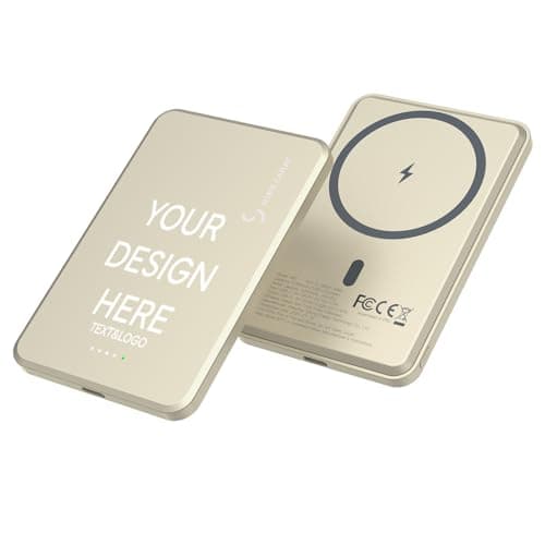 Portable Charger Power Bank, 5000mAh Custom Magnetic Power Bank - Champagne