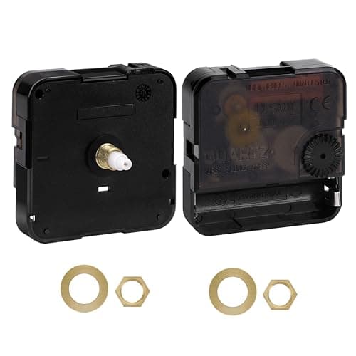 2 Pack Silent Sweep 316 Quartz Clock Movement 12.5mm Shaft Length, Battery Operated DIY Clock Mechanism Replacement Kit for Wall Clock Repair, Compatible with AA Carbon/Alkaline Batteries (2, black) - Image 1