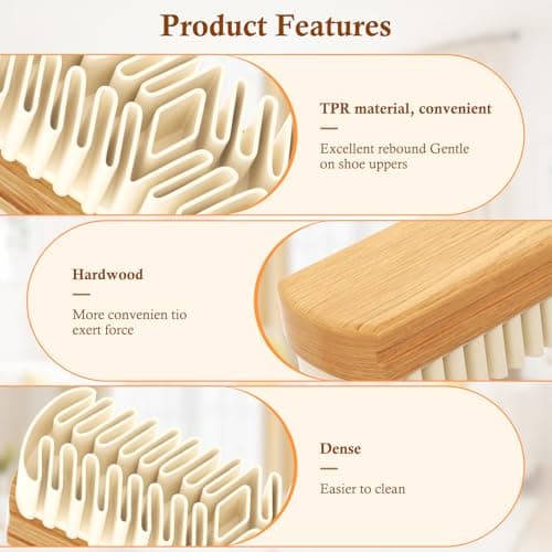 Suede Shoe Brush, 2-in-1 Cleaner with Rubber Brush Head(White) - Thumbnail 4