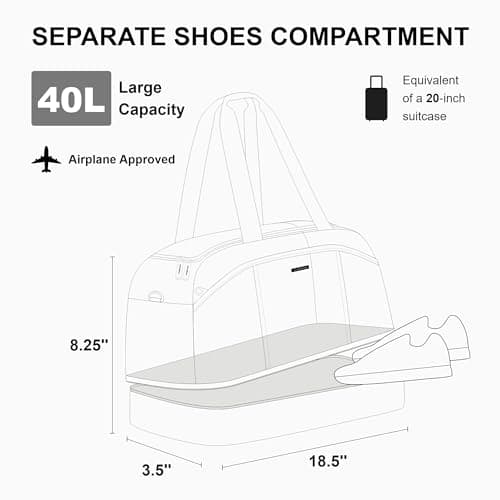 EVERFUN Gym Bag for Men and Women, Duffle Tote with Shoe Compartment and Wet Pocket for Travel, Sports, Boxing, Workout and Weekend - Thumbnail 2