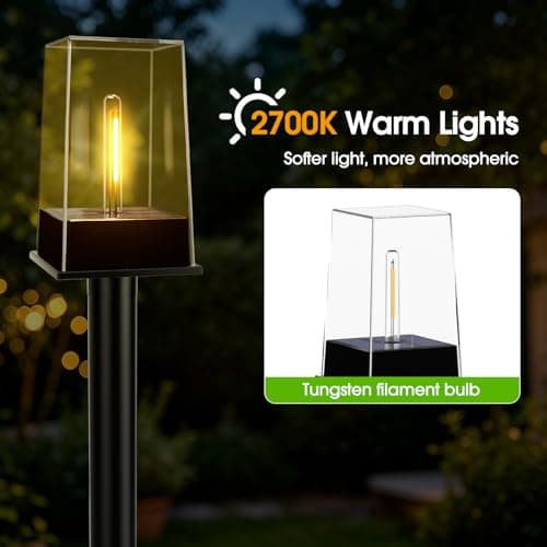 NACINIC Solar Pathway Lights Outdoor 8 Pack, Solar Garden Lights Warm White 4 Lighting Modes, Solar Path Lights Auto On/Off, Landscape Lighting for Yard Walkway Driveway Patio Lawn Decor - Thumbnail 5