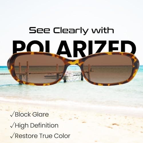 SODQW Rectangle Oval Sunglasses for Women Polarized 90s Vintage Small Sun Glasses Trendy Narrow Ladies Shades UV400 - Thumbnail 5