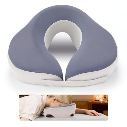 Avarstic Face Down Pillow for Sleeping & Eye Surgery Recovery – Bamboo Charcoal Memory Foam Prone Pillow with Adjustable Width & Triple Airflow Vents, Ergonomic Face Cradle for Vitrectomy, Massage