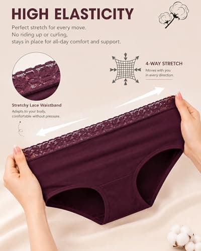 UNDER THE SEA Cotton Underwear for Women High Waisted Full Coverage Briefs Ropa interior mujer calzones algodon no organic - Thumbnail 3