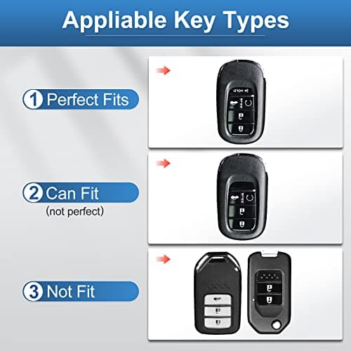 RUABIBAN Key Fob Cover Compatible with Honda, Soft TPU Key Case Protection Shell Fit for Honda 2022 Accord Civic CRV Pilot Odyssey 11th Gen Smart Key Holder - Thumbnail 2