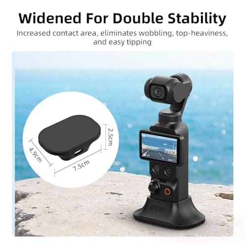 BRDRC Pocket 3 Stand Base Mount for DJI Osmo Pocket 4 / Xtra Muse Acessories, Silicone Detachable Dashboard Car Mount Non-Slip Stable Desktop Table Stand with Adhesive Base Accessory (Pink) - Thumbnail 6