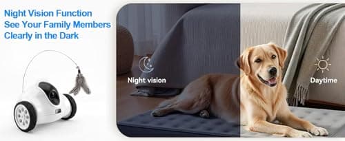 PGID Pet Robot Camera,Movable Robot Pet Cam Indoor with Phone APP,Long Distance on Wheels,Home Security Robot 720P Cat Camera Night Vision,2-Way Talk WiFi Cam Pet with 2.4G - Thumbnail 2