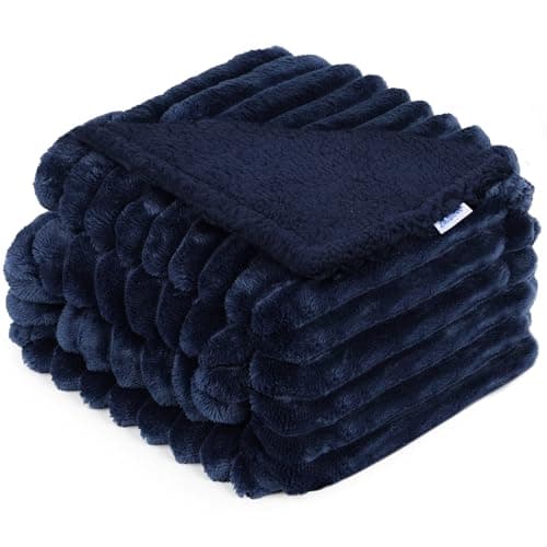 ZAKAPAWS Waterproof Pet Blanket for Large Dogs & Cats - Reversible Calming Plush, Washable Furniture Cover for Couch, Bed, Car Seat, Blocks Leaks, Stains & Pet Fur (Navy, 30"x40") - Image 1