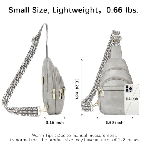 BOSTANTEN Small Sling Bag for Women - Leather Crossbody Fanny Pack Chest Bag for Travel - Thumbnail 3