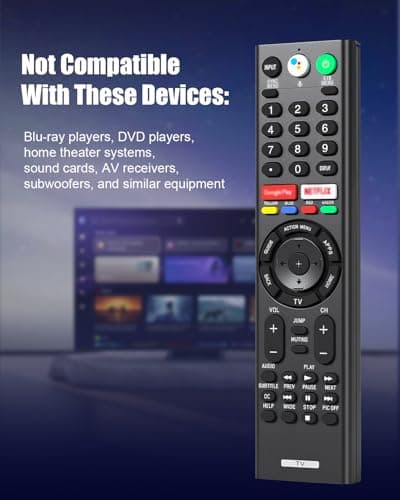 Universal Voice Replacement Remote Control for Sony Bravia TVs, Compatible with All Sony 4K UHD LED LCD HD Smart TVs, 2-Year Warranty - Thumbnail 3