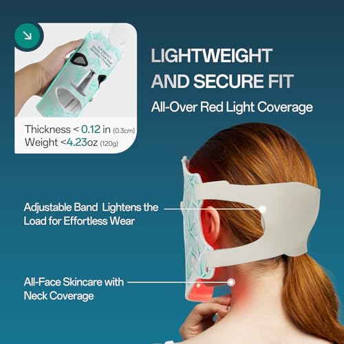 Red Light Mask for Face Women - 7 Colors Red Light Face Mask, Face Mask Skincare at Home, Cordless Device, Skin Care Mask Suitable for Women - Thumbnail 5