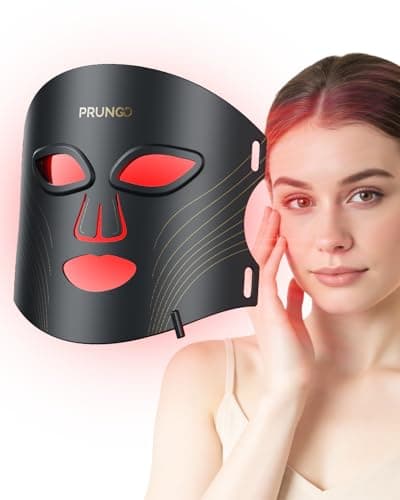 Red Light Therapy for Face – PRUNGO LED Mask with 3 Light Modes, Portable Rechargeable Device, 850nm Infrared, Lightweight & Comfortable with Remote Control and Timer, Equipped with 280 LED Lights - Image 1
