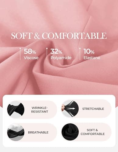 GRACE KARIN Womens 2026 Summer Short Sleeve Tops, Dressy Casual Peplum Shirts Outfit, Tunic Blouses Trendy Fashion Clothes Pink M - Thumbnail 6