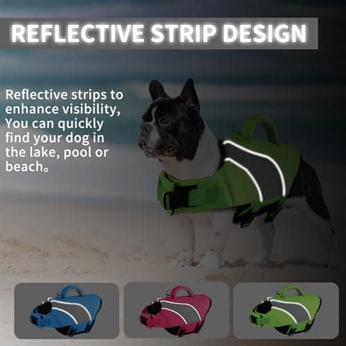 Doglay Dog Life Vest, Dog Life Jacket with Double Rescue Handles and Reflective Stripes, Adjustable High Visibility Swimming Safety Vest,Pet Life Preserver Lifesaver for Small Medium Large Dogs. - Thumbnail 6