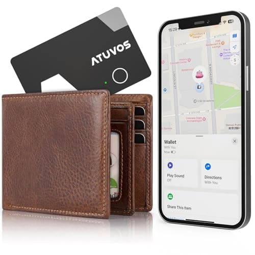 ATUVOS Rechargeable Wallet Tracker Card, Slim 1.6mm Smart Air Tag Card Works with Apple Find My (iOS Only), Bleuooth Item Locator for Purse/Luggage/Bags/Passpoart, IP67 Waterproof, Wireless Charging