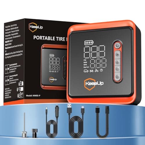 Tire Inflator Portable Air Compressor -Upgraded Air Pump for Car Tires with Tire Pressure Gauge (Max 150 PSI), Auto Shut-Off Tire Pump with LED Light for Car Motor Bike Ball - Image 1