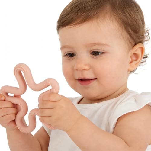 Fu Store 3 Pack Coral Flower Ring Teether Baby Teething Toys Silicone Teether Ring Toys for Babies 0-6 0-12 0-24 0-36 Months Easy to Grasp Clean Infant Teething Relief Soothing Sore Gums - Thumbnail 2
