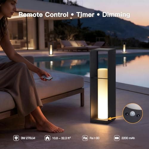 MVBT 28.7" Tall Outdoor Floor Lamp, Large Solar Lantern Waterproof, 3000K Solar Floor Lamp, Outdoor Lanterns for Porch, Patio Lights Solar Powered Free Standing for Yard Deck Garden Pathway Walkway - Thumbnail 5