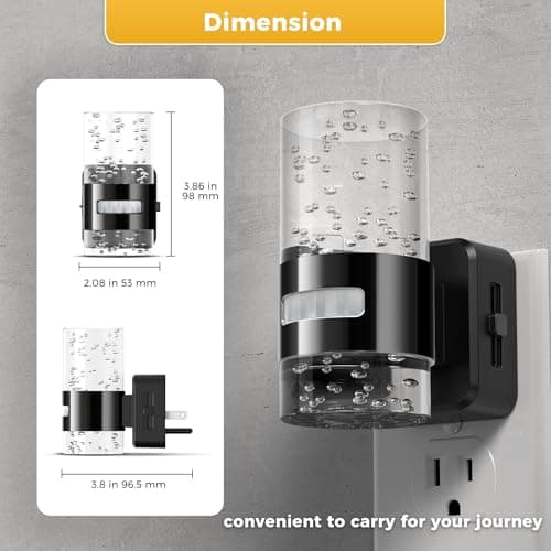 L LOHAS LED Motion Sensor Night Light,Dimmable Night Lights Plug into Wall, 2 Pack 3000K Night-Lights with 0-100 LM Adjustable, Acrylic Bubble Plug in Nightlights for Bathroom Hallway Nursery - Thumbnail 5