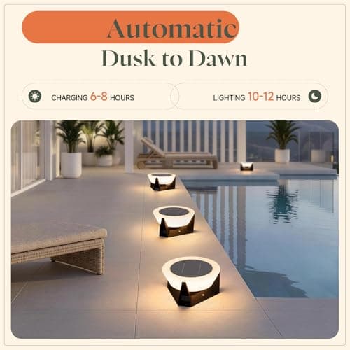 VZVI Solar Lanterns Outdoor, 3000K LED Medium Solar Floor Lamp Waterproof with IP54, Dusk to Dawn Outdoor Floor Lamp, E26 Lantern for Porch, Modern Dimmable Lantern for Patio Deck Yard, Garden Lights - Thumbnail 3