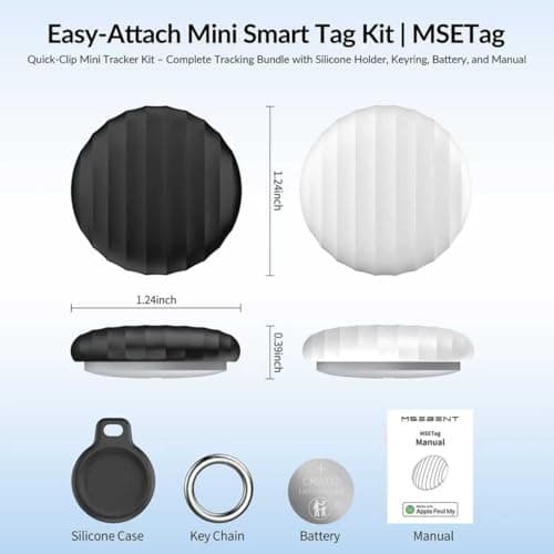 MSEBENT Tracker Tag - 2 Pack [Apple MFi Certified] Bluetooth Trackers Works with Apple Find My (iOS Only) - IP67 Waterproof Item Finders | Track Keys, Wallet, Luggage, Backpack - Thumbnail 6