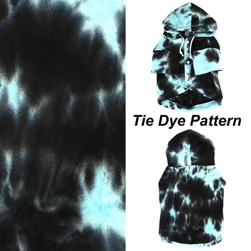 Mklhgty Tie Dye Dog Hoodie, Winter Coat for Small Dogs - Ultra-Soft Adjustable Warm Hood, Breathable Comfort Fabric for Daily Use - Thumbnail 4