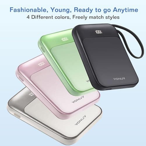 Magnetic Power Bank 10000mAh, Wireless Portable Charger with 15W Max Fast Charging & Built-in USB-C Cable, 22.5W PD LED Display Battery Pack Compatible with iPhone 17/16/15, Samsung Galaxy(green) - Thumbnail 6