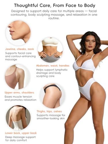 5-in-1 Body Sculpting Machine – Gua Sha & Cupping Vacuum Massage Device, Lymphatic Drainage Massage, Anti-Cellulite Tool & Skin Firming Care for Face, Belly, Arms, Legs, Waist & Love Handles-white - Thumbnail 4