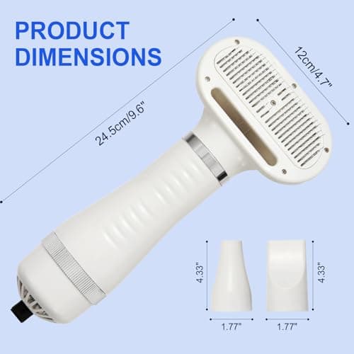 3-in-1 Pet Hair Dryer Brush for Dogs & Cats – Portable Blower & Slicker Brush, Adjustable Temperature, Overheat Protection - Thumbnail 5